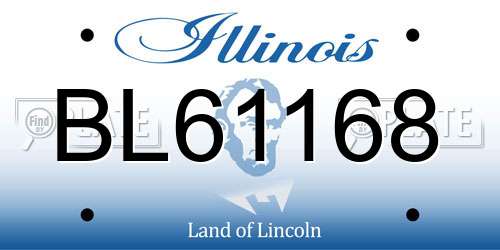 BL61168 Illinois License Plate