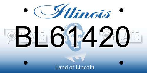 BL61420 Illinois License Plate
