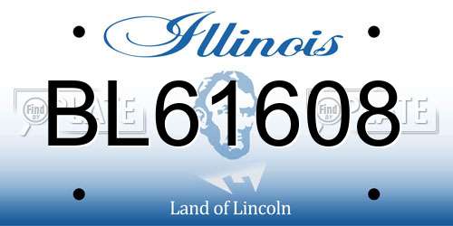 BL61608 Illinois License Plate