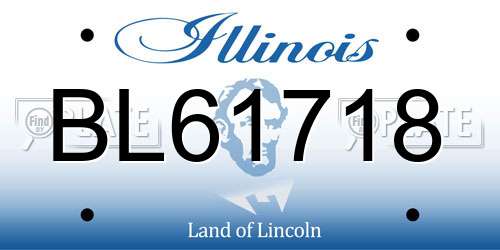 BL61718 Illinois License Plate