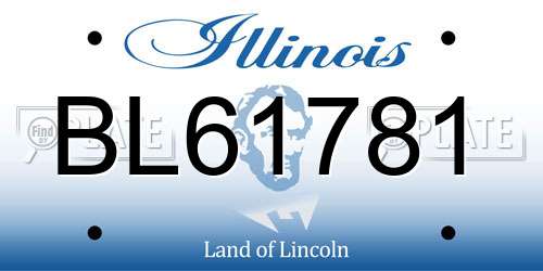 BL61781 Illinois License Plate