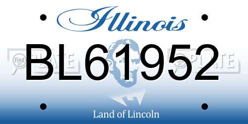 BL61952 Illinois License Plate