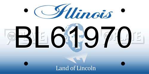 BL61970 Illinois License Plate