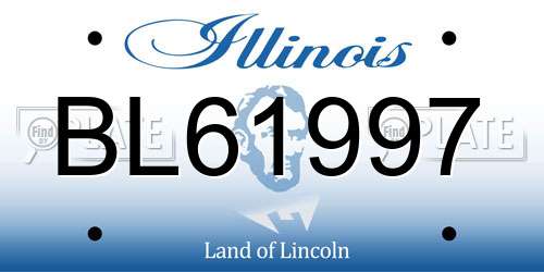 BL61997 Illinois License Plate