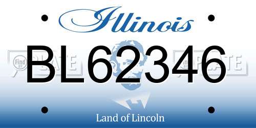 BL62346 Illinois License Plate
