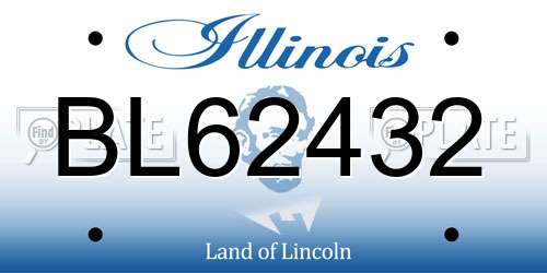 BL62432 Illinois License Plate
