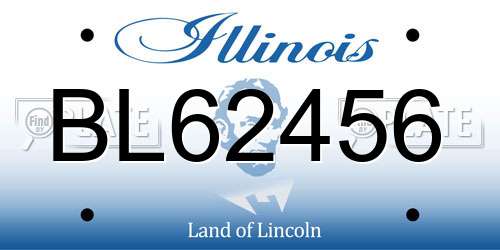 BL62456 Illinois License Plate