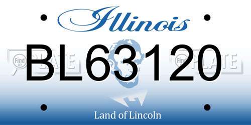 BL63120 Illinois License Plate