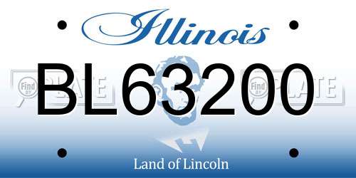 BL63200 Illinois License Plate