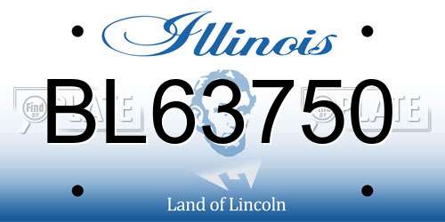 BL63750 Illinois License Plate