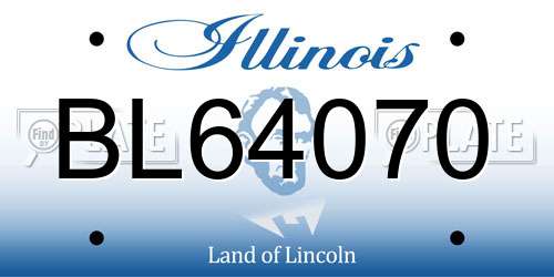 BL64070 Illinois License Plate