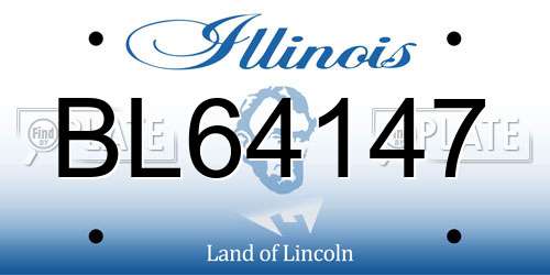 BL64147 Illinois License Plate