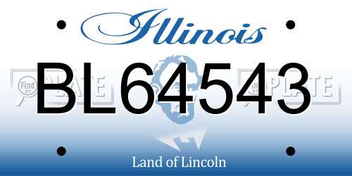 BL64543 Illinois License Plate
