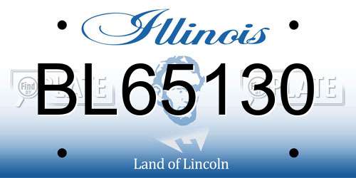 BL65130 Illinois License Plate