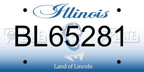 BL65281 Illinois License Plate