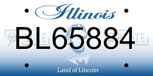 BL65884 Illinois License Plate