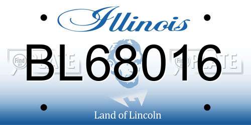 BL68016 Illinois License Plate