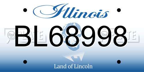 BL68998 Illinois License Plate