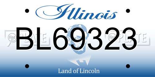 BL69323 Illinois License Plate