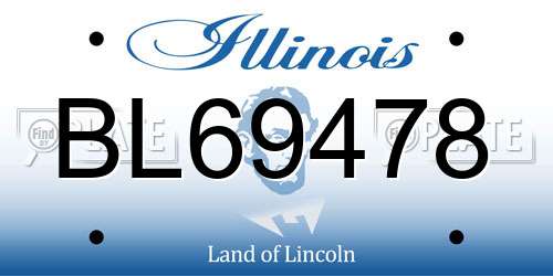 BL69478 Illinois License Plate