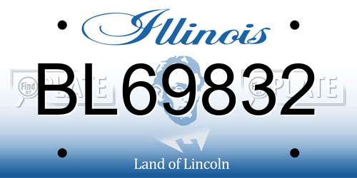 BL69832 Illinois License Plate