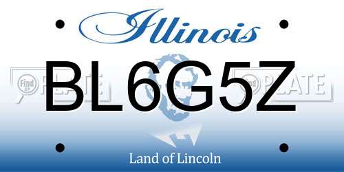 BL6G5Z Illinois License Plate