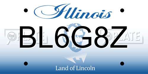 BL6G8Z Illinois License Plate