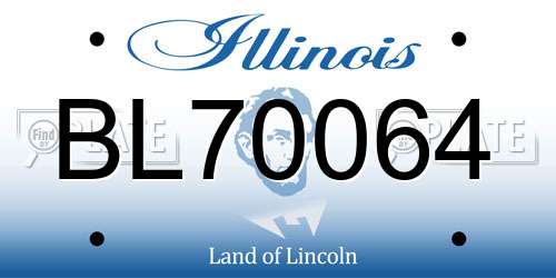 BL70064 Illinois License Plate