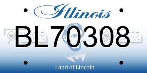 BL70308 Illinois License Plate