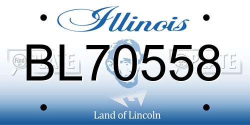 BL70558 Illinois License Plate