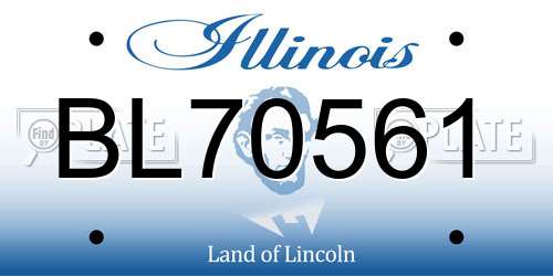 BL70561 Illinois License Plate