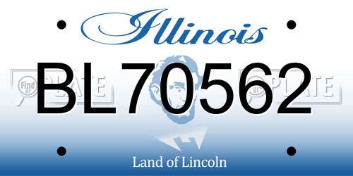 BL70562 Illinois License Plate