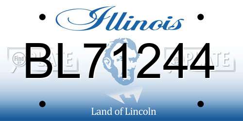 BL71244 Illinois License Plate