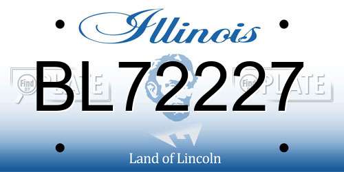 BL72227 Illinois License Plate