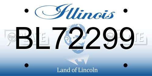 BL72299 Illinois License Plate