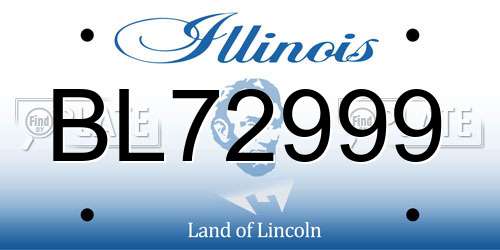 BL72999 Illinois License Plate
