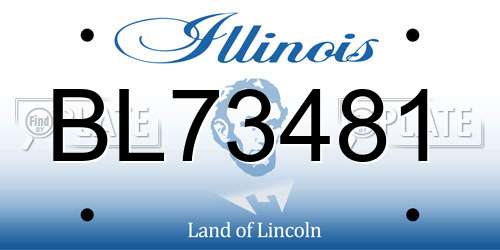 BL73481 Illinois License Plate