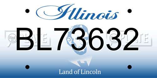 BL73632 Illinois License Plate