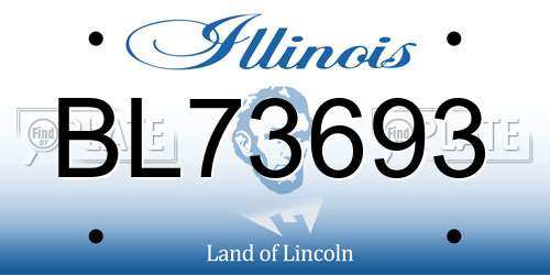 BL73693 Illinois License Plate