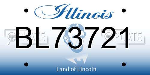 BL73721 Illinois License Plate