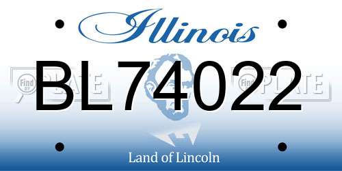 BL74022 Illinois License Plate