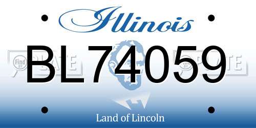 BL74059 Illinois License Plate