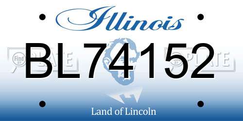 BL74152 Illinois License Plate