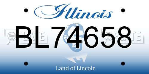 BL74658 Illinois License Plate