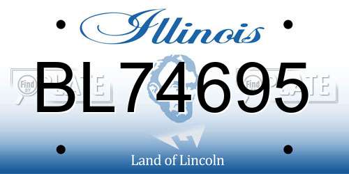 BL74695 Illinois License Plate