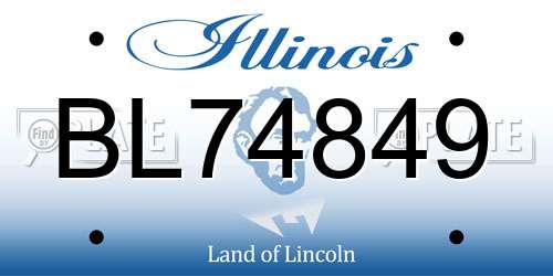 BL74849 Illinois License Plate