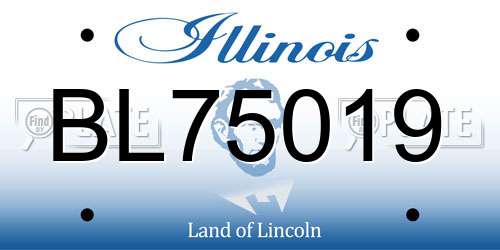 BL75019 Illinois License Plate