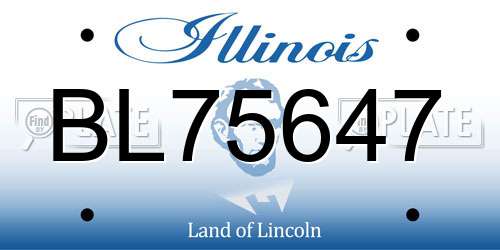 BL75647 Illinois License Plate