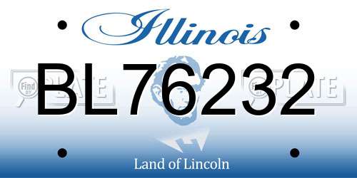 BL76232 Illinois License Plate