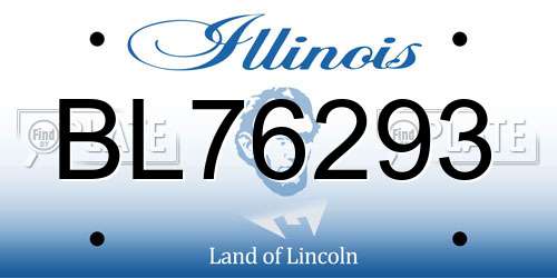 BL76293 Illinois License Plate